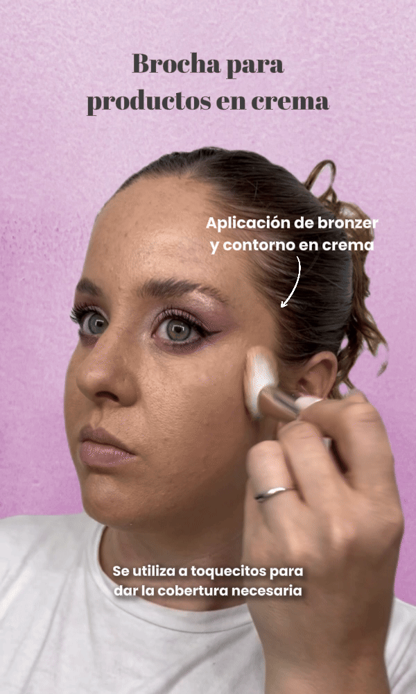 brocha para bronzer o contorno en crema ga makeup x caro arjona